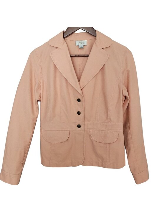 Ann Taylor Loft Jackets & Blazers - Ann Taylor Loft Lightweight Jacket Womens Size 4 Peach Pockets 3 Button Casual
